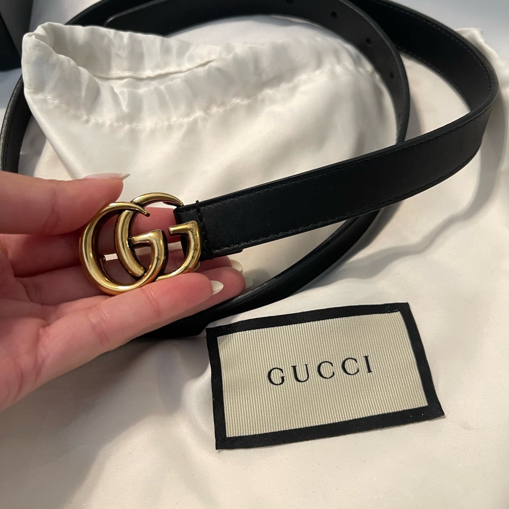 GUCCI MARMOT GG THIN BELT.